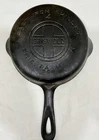 Vintage 702 Griswold No 4 Cast Iron Skillet Large Block Logo Erie PA No Wobble
