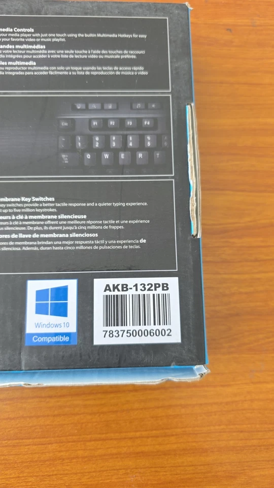 Adesso USB QWERTY Black Desktop Multimedia Keyboard AKB-133PB - Image 3 of 3