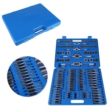 M2‑M18 110Pcs Screw Nut Thread Taps Dies Tool Set Carbon Steel With Tool Kit