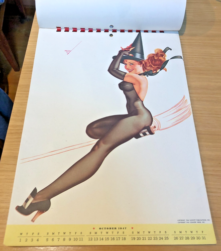 Vtg 1947 Complete Pin-up Calendar * George Petty art * wall-mount month-by-month - Picture 13 of 17