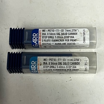GARR ME-P0710-T1-03 Drill Bit, 7mm Metric Solid Carbide - TiAlN Coated set of 2