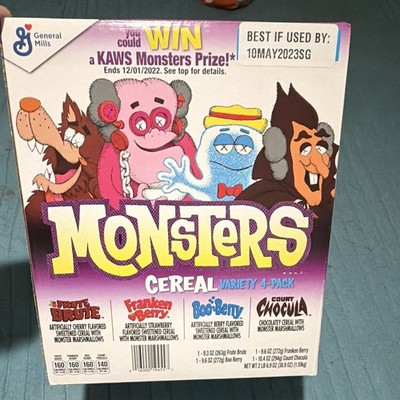 General Mills Monsters Cereal Variety 4-Pack 1.88 lb Franken/Boo/Chocula/Brute
