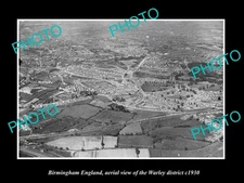 Birmingham England Aerial View Of Warley c1930 Old Large Historic Photo