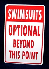 SWIMSUITS OPTIONAL - *US MADE* Embossed Sign - Yard Pool Man Cave Bar Wall Decor