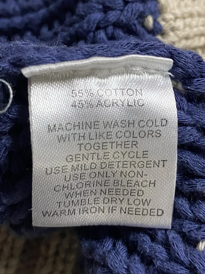 KENJI Women’s Small Blue And Tan Striped Boat Neck Long Sleeve Sweater - Image 4 of 4