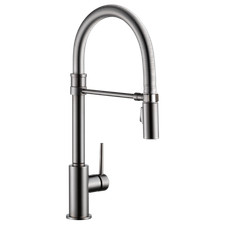 Delta Trinsic 9659-KS-DST Pull-Down Spring Kitchen Faucet - Black Stainless
