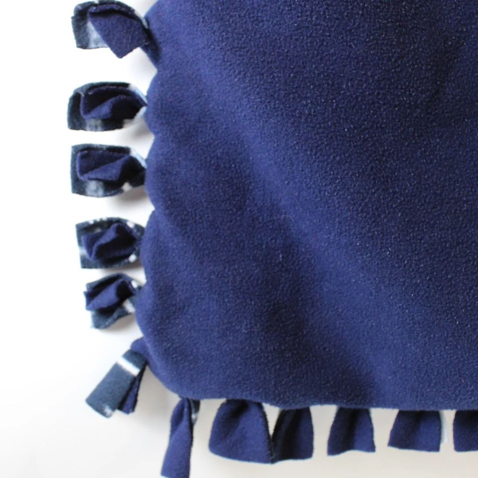 Handmade Navy Blue Air Force Fleece Tie Blanket 38" x 41" - Image 3 of 4