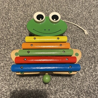 Frosch Xylophon aus Holz - Mitziehbar
