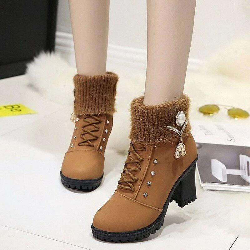 Zapatos De Mujer Tacón Alto De Moda Botas Para Mujer Botines 2021 | eBay