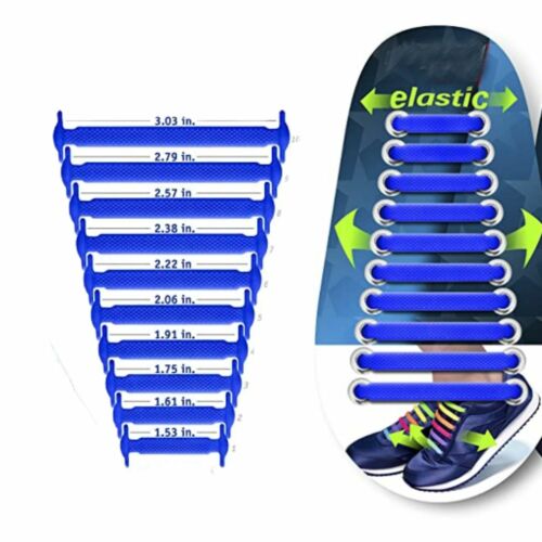 Silicone Elastic Shoelaces Rubber No Tie Shoe Lace Trainer Shoes Kids & Adult UK - Picture 30 of 63