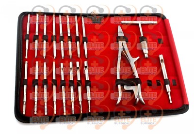 Broken Screw Removal Instrument 19 PCs Set With Case Orthopedics Broken Screw Ex