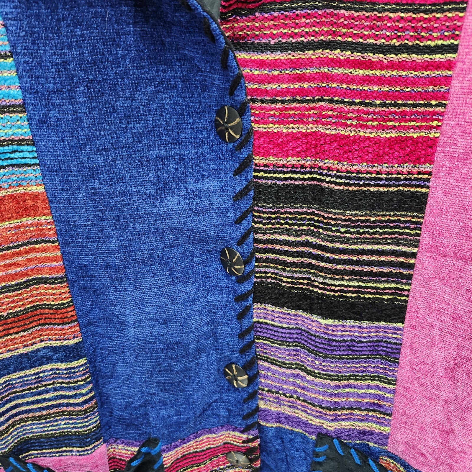 Julia Kim Patchwork Jacket Womens 1X Button Up Li… - image 4