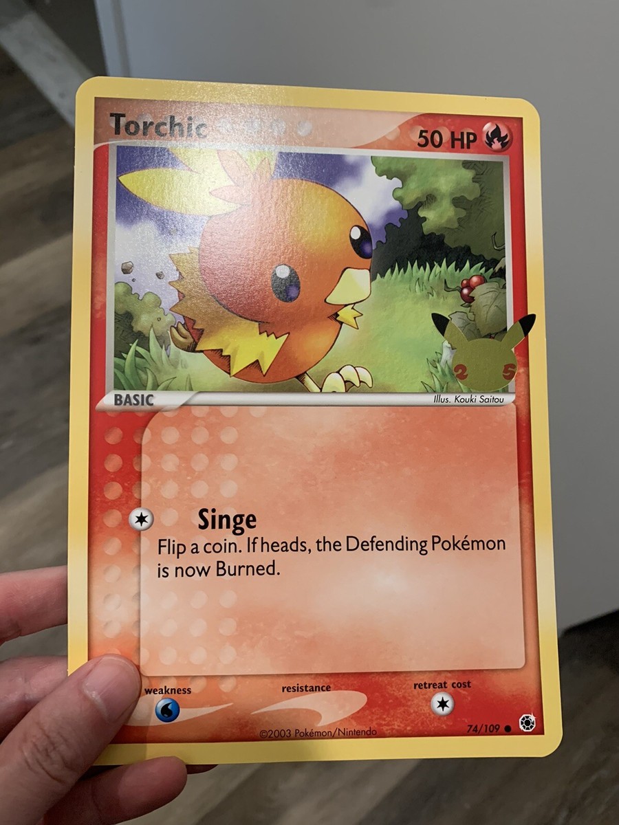 NEW Pokemon Jumbo Torchic Promo Card 25th Oversized Anniversary