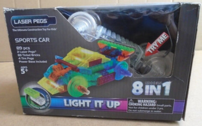 Laser Pegs Sports CAR Building Set Power Block 8-in-1 Kids Toys