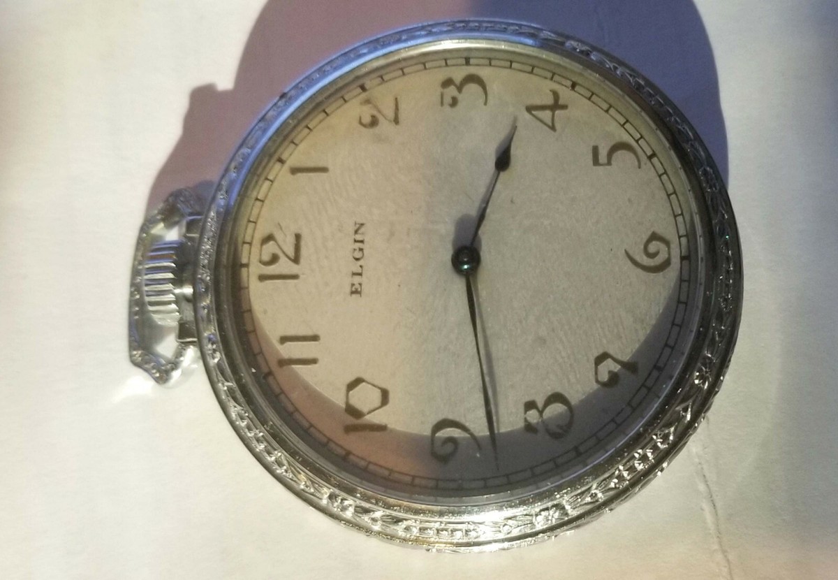 RARE 1920 Elgin Open Face Pocket Watch Nickel Model 2 Class 113