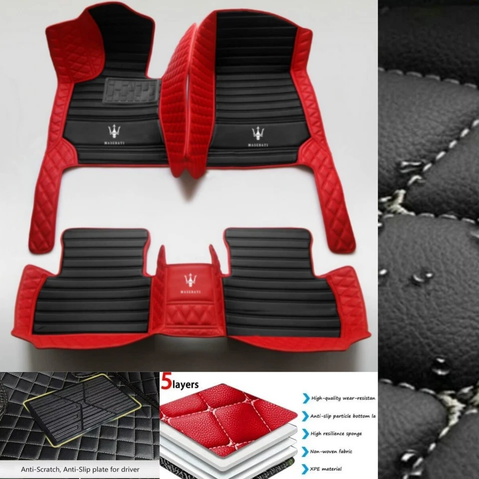 For Maserati Ghibli Gran Turismo Levante Quattroporte Car Floor Mats Waterproof Foto 2 de 4