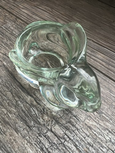 Candelabro Clear Bunny Rabbit con vela de vidrio pesado vintage - Imagen 5 de 11