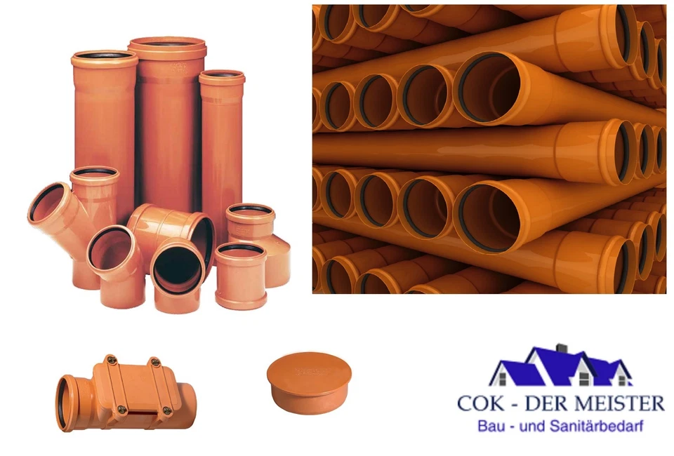 KG Rohre bis 2m Bogen Muffe Reinigungrohre Stopfen Übergänge Abzweig Kanal  - Bild 3 von 4