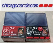 2-Pack Lot: Ultra Pro 3x4 Toploaders 1 Regular & 1 120pt Super Thick