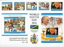 Pope John Paul II Solomon Is. official Presentation Sheet RARE! MNH #SLM16223pp