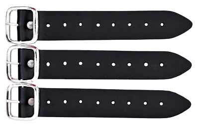 LION OF SCOTLAND Black Kilt Strap & Buckle Extender 7" – Genuine Leather 1.25" Wide Replacement
