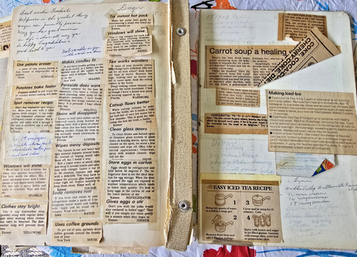Vintage handgefertigtes Omas Kochbuch mit Ausschnitt & handgeschriebenen Rezepten Sammelalbum - Bild 19 von 23