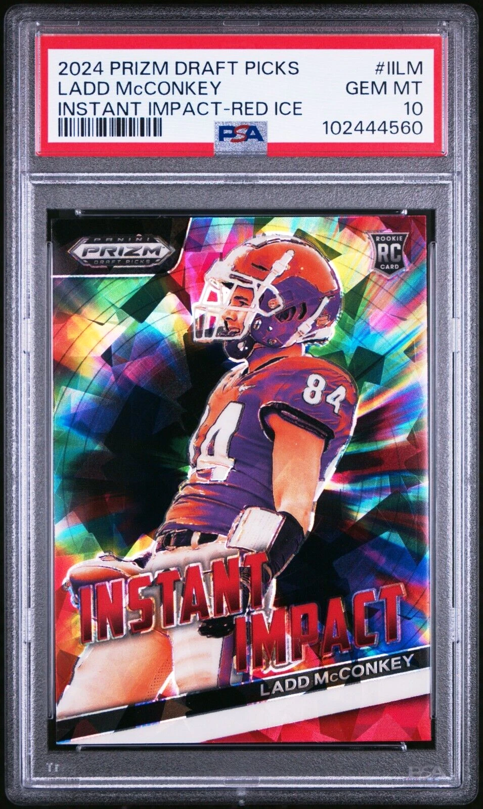 Ladd McConkey Panini Prizm Draft Picks Instant Impact #IILM Red Ice