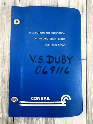 Vintage Conrail Instructions for Completion of Time & Delay Report Binder 70-80s