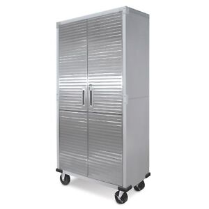 Metal Rolling Garage Tool File Storage Cabinet Shelving Stainless Metal Rolling Garage Tool File Storage Cabinet Shelving Stainless Steel Doors