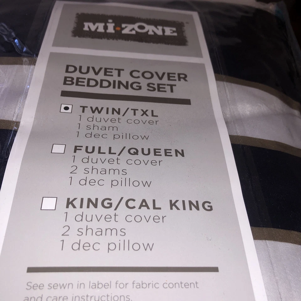 Mi Zone Stripe Super Soft Microfiber Duvet Cover Set Twin XL 3 Pieces - Image 4 of 4