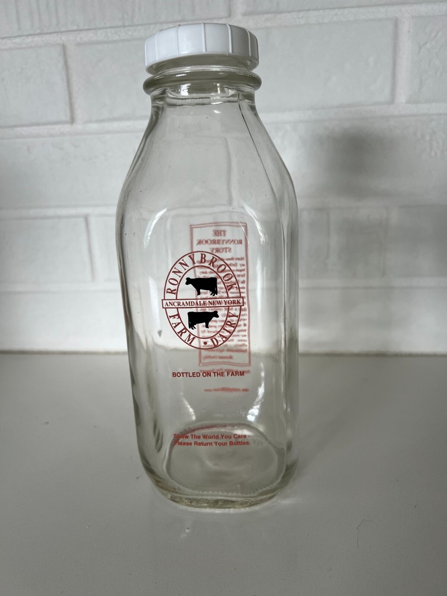 Ronnybrook Farm Dairy Glass Milk Bottle Ancramdale New York