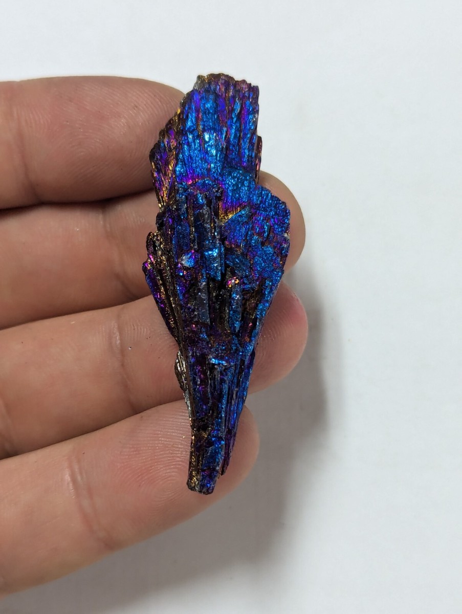Dichroic Blue Rainbow Titanium Kyanite Black Crystal Cluster | eBay