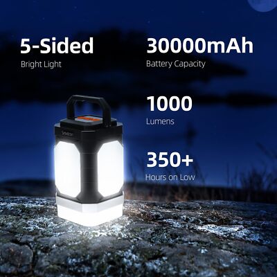 Sinvitron 30000mAh Camping Lights - Rechargeable Lantern - 1000LM