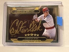 2020 Topps Five Star Carlton Fisk Golden Graphs Green Auto #3/20 Red Sox