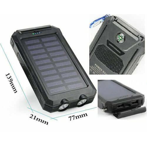 Banco de energía solar portátil 80000 mAh impermeable USB paquete de batería externo cargador - Imagen 12 de 16