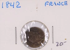 1842A France 1/4 Franc Silver Coin Louis Philippe