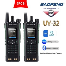 BAOFENG UV-32 Amateur Walkie Talkie USB Type C  Radio GPS Bluetooth APP 2PCS