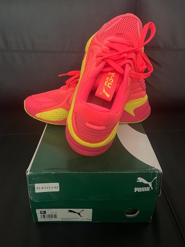 Puma RS-X Soft Case Womens 9.5 Pink Alert, Yellow Alert