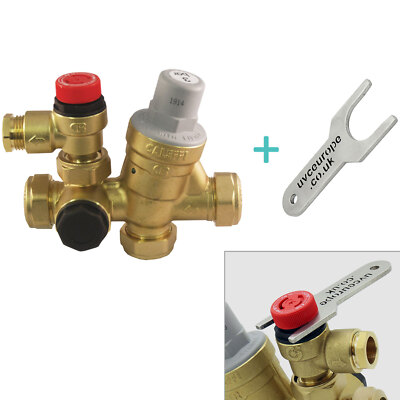 Caleffi 22mm Inlet Control Multibloc Ventil Gruppe 533002CST / F0001021 + PRV Schlüssel