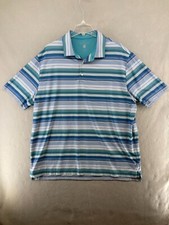Hickey Freeman Golf Polo Mens XXL Blue Stripes