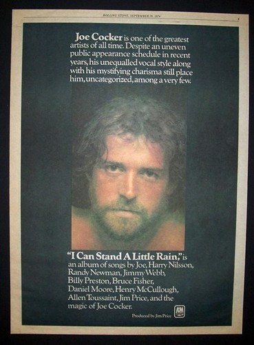 Joe Cocker I Can Stand A Little Rain 1974 Poster Type Ad, Advert (Color Var.)