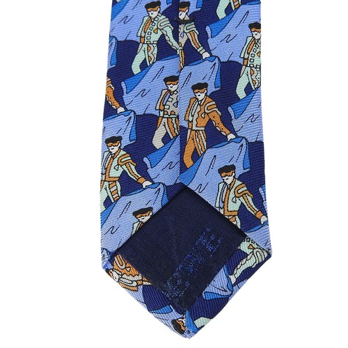 USADO LOEWE corbata seda azul negocio - Imagen 11 de 13
