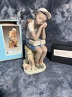 Lladro #5250 - Black Legacy - “Exam Day” Boy With Books Dog - 8” Tall w/ box