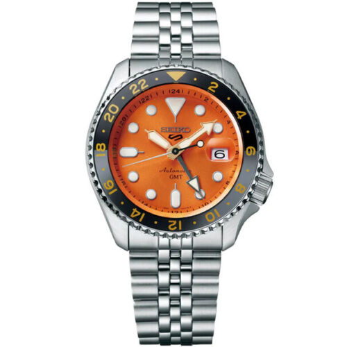 Seiko 5 Sports SSK005 GMT Orange dial 10bar Stainless Steel Automatic SSK005K1 - Picture 3 of 7