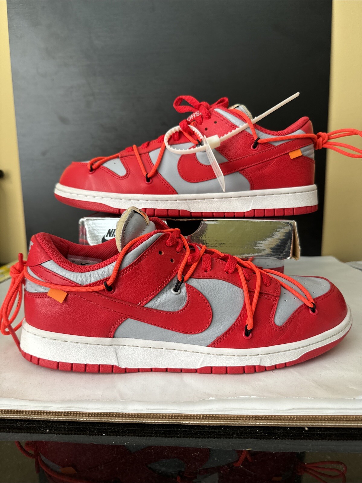 OFF WHITE X NIKE Taglia 12 Nike Dunk Low x OFF WHITE University Red 2019