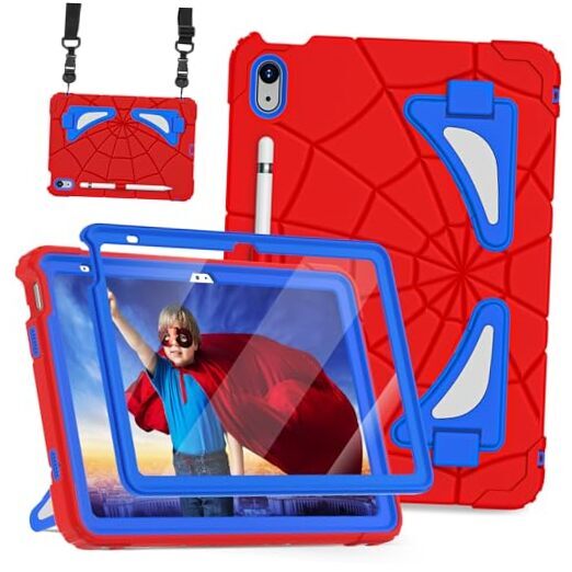 Colorful iPad 10th Gen Kids Case Shockproof 10.9 Inch Red Blue  