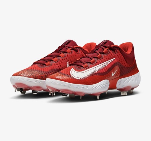 Size (9) Nike Alpha Huarache Elite 4 Low DJ6521-616 Men's Baseball Cleats Red - Picture 1 of 20