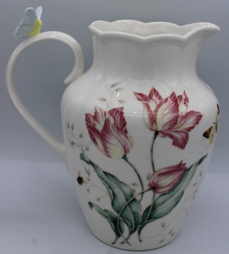 Lenox Porcelain Pitcher ~ Butterfly Meadow Limited Edition 80oz. - Picture 2 of 20