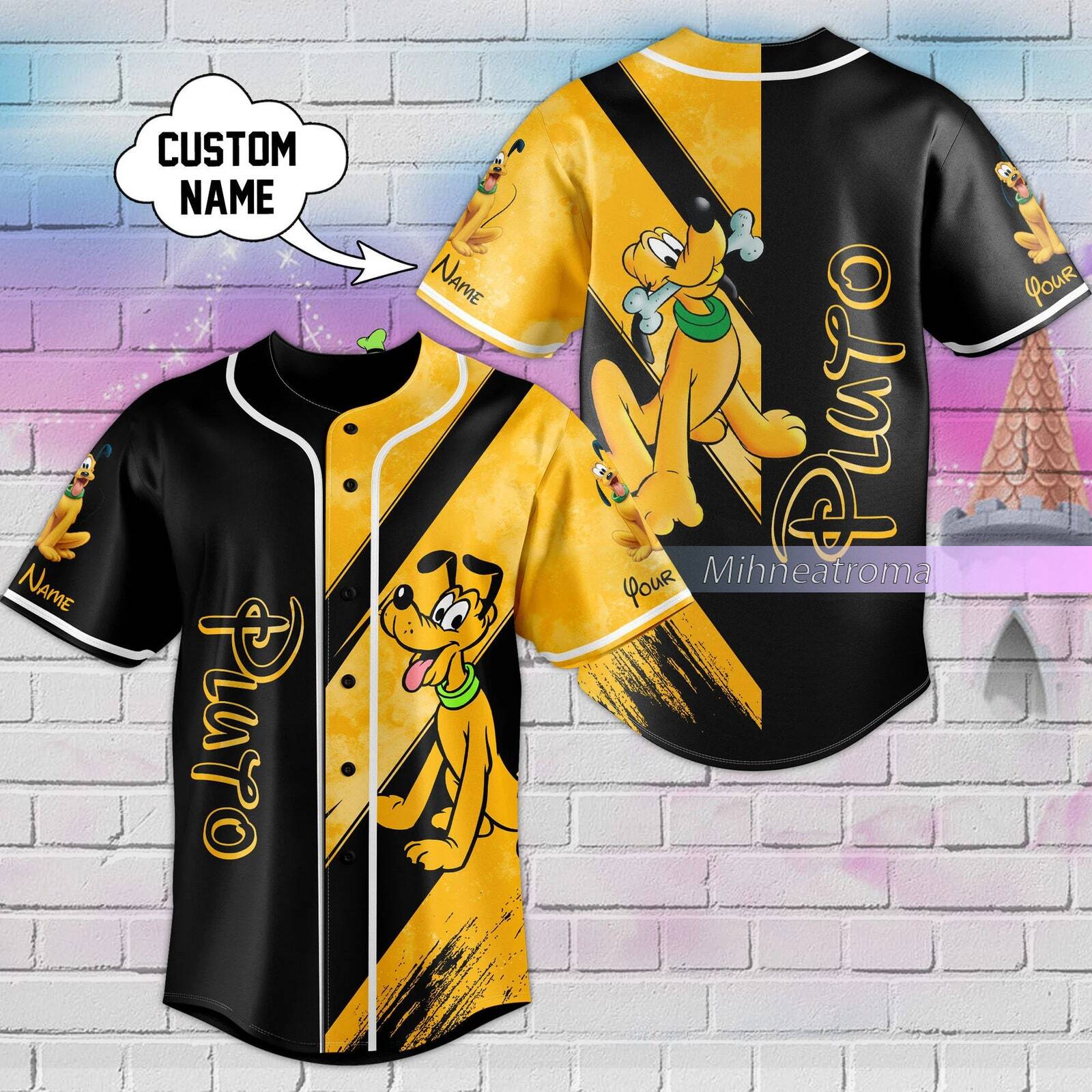 Personalized Pluto Dog Baseball Shirt, Disney Pluto Jersey, Disney Gift