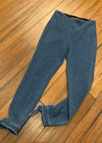 Comfortable Lysse Dela Cropped Blue Tie Ankle Leggings Size Small-Slimming
